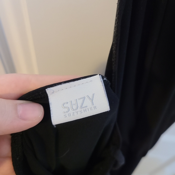 Suzy Shier Black Halter Neck Dress Size L - Picture 2 of 5